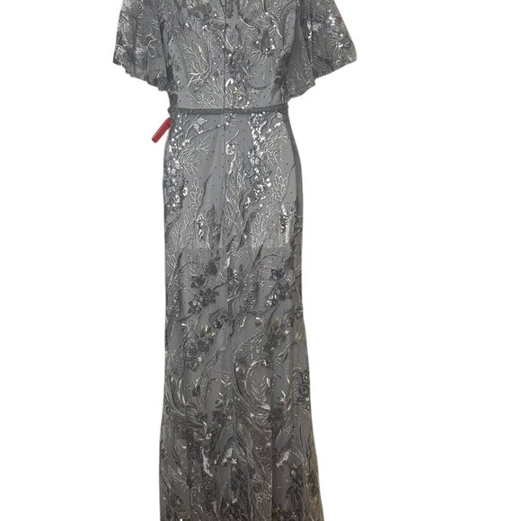 Mac Duggal Beaded Evening Gown NWT Size 6 Style 67908 Platinum - Picture 3 of 7
